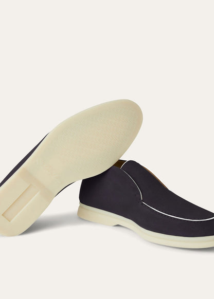 Open Walk ankle boots in suède navy blue