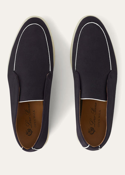 Open Walk ankle boots in suède navy blue