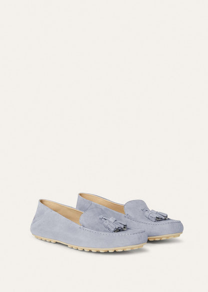 Mokassins Dot Sole Walk aus zirkonfarbenem Wildleder Damen