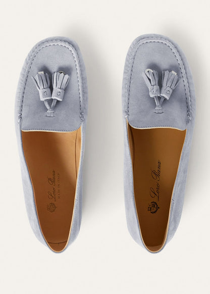 Mokassins Dot Sole Walk aus zirkonfarbenem Wildleder Damen