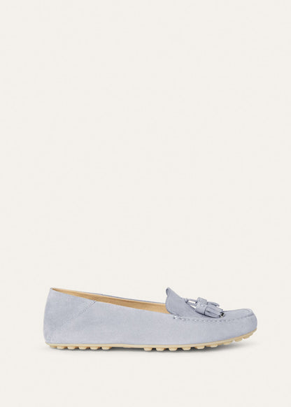 Mokassins Dot Sole Walk aus zirkonfarbenem Wildleder Damen