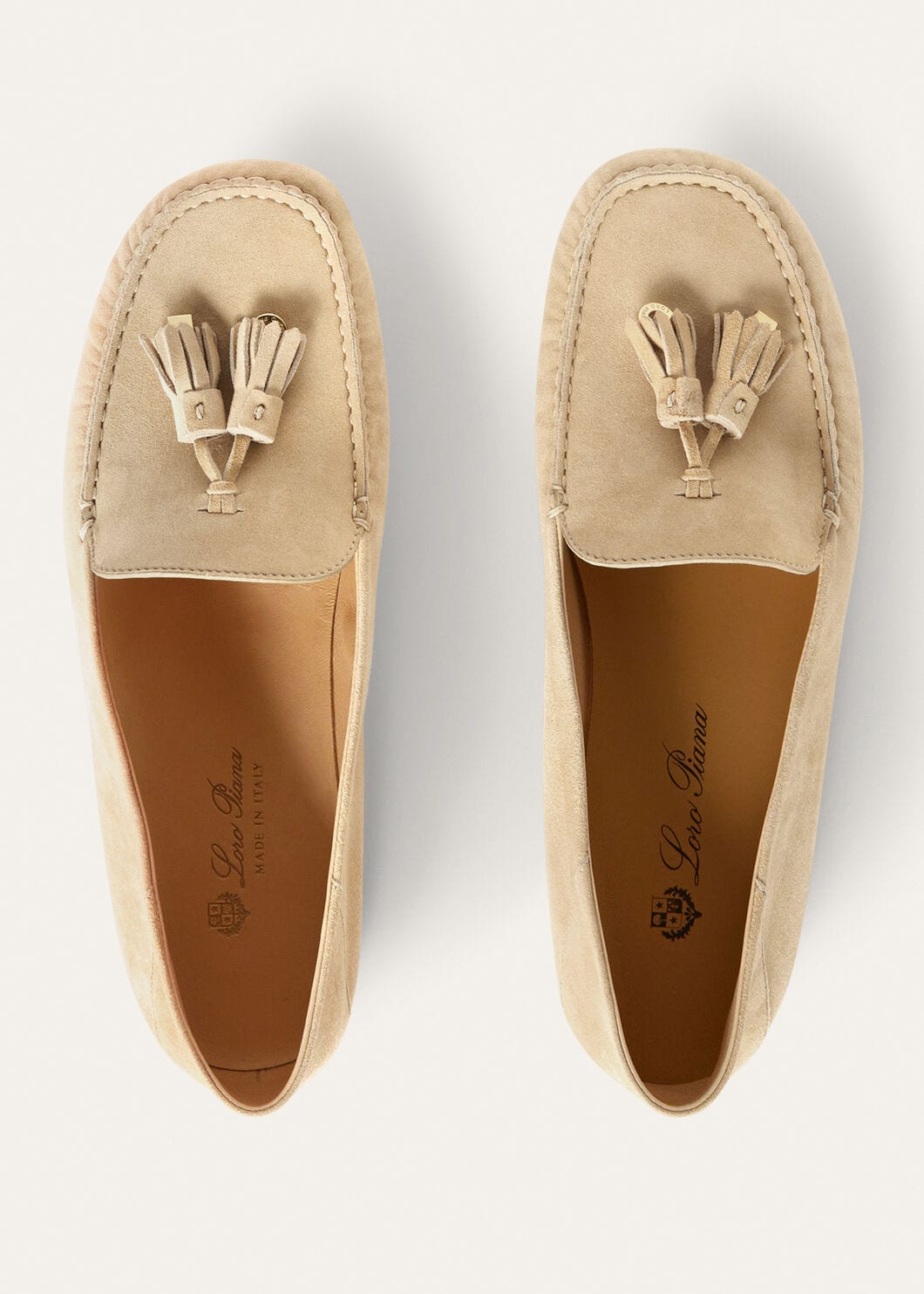 Mokassins Dot Sole Walk aus melonpanfarbenem Wildleder Damen
