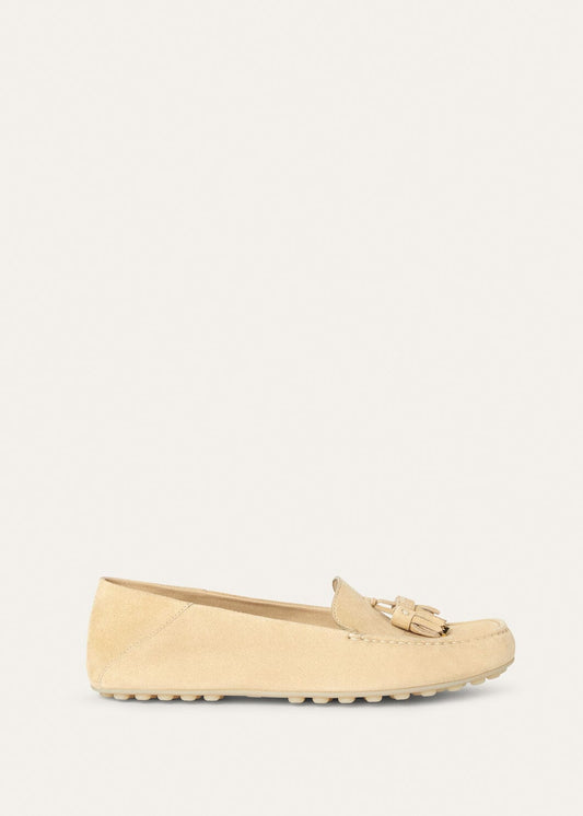 Moccasins Dot Sole Walk in melon-colored suede women