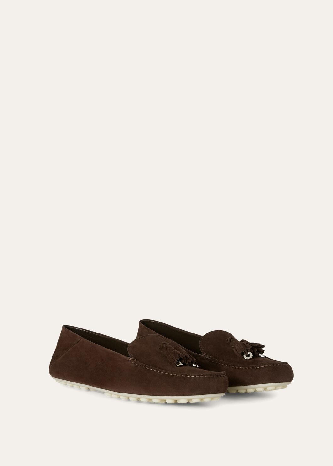 Mocassini Dot Sole Walk in camoscio marrone cioccolato donna