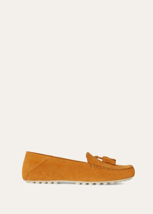 Moccasins Dot Sole Walk in orange suede women