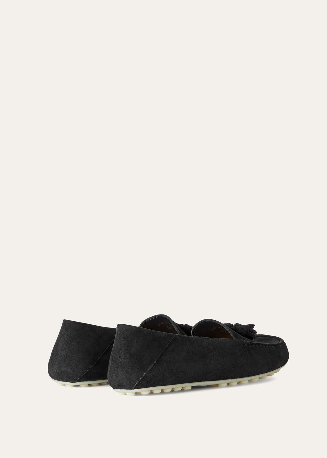 Mokassins Dot Sole Walk aus kaviarschwarzem Wildleder Damen
