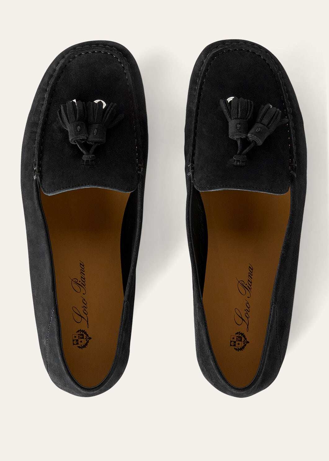 Mokassins Dot Sole Walk aus kaviarschwarzem Wildleder Damen
