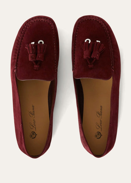 Dot Sole Walk moccasins in burgundy suede for women