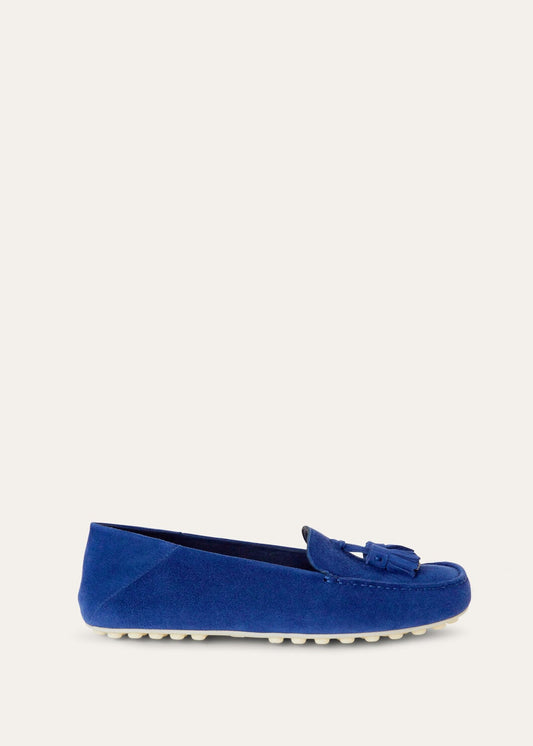 Moccasins Dot Sole Walk in blue suede women