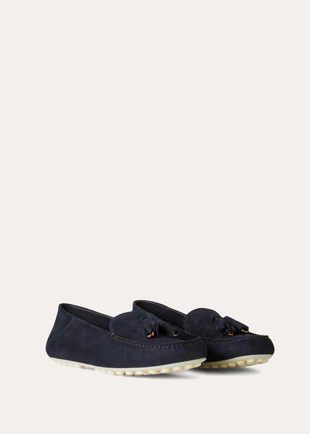 Mokassins Dot Sole Walk aus navyblauem Wildleder Damen