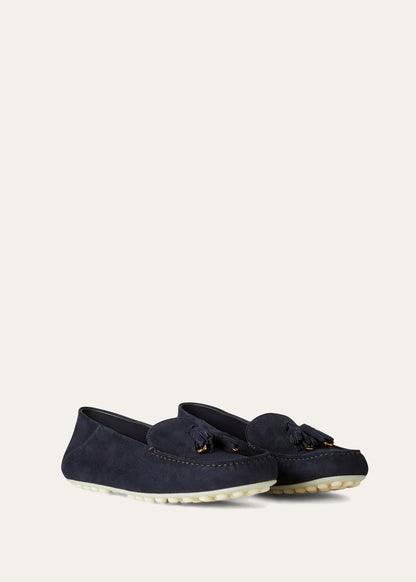 Mokassins Dot Sole Walk aus navyblauem Wildleder Damen