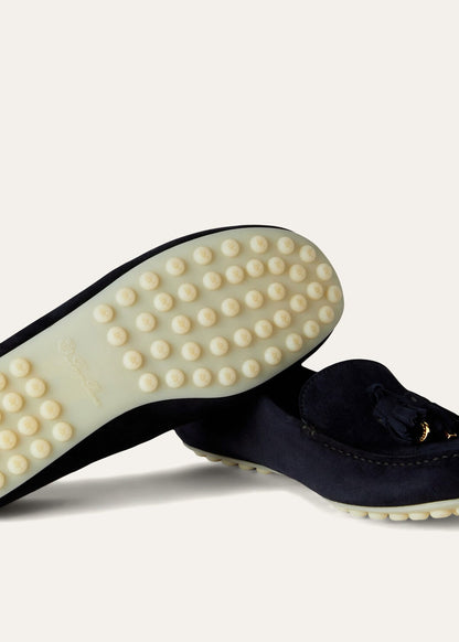 Mokassins Dot Sole Walk aus navyblauem Wildleder Damen