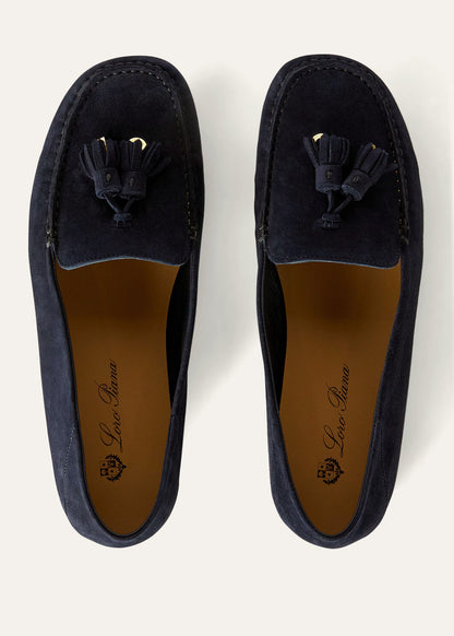 Mokassins Dot Sole Walk aus navyblauem Wildleder Damen