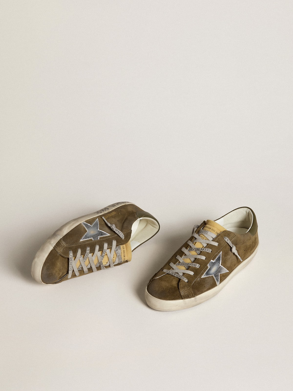 Super-Star LTD in suede with coated leather star and leather heel