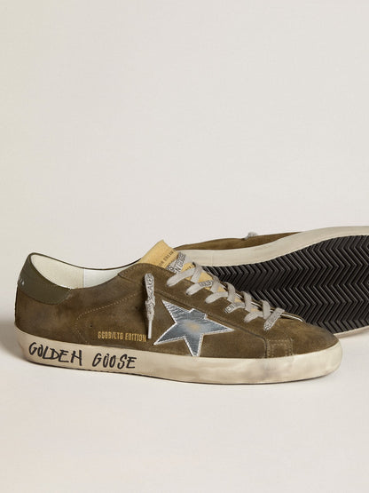 Super-Star LTD in suede with coated leather star and leather heel