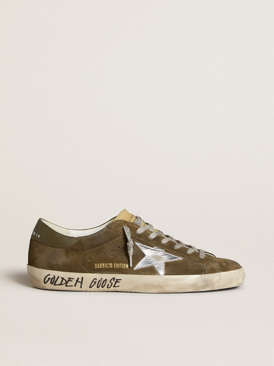 Super-Star LTD in suede with coated leather star and leather heel