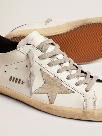 Super-Star with black heel and metal stud lettering