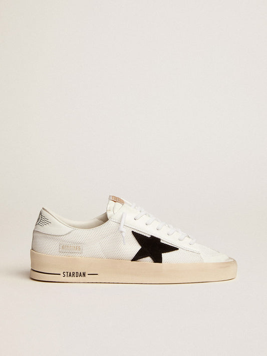 Stardan made of white mesh with black suede star