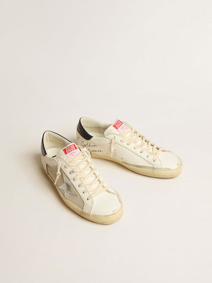 Super-Star LTD in mesh and leather with silver star and blue heel