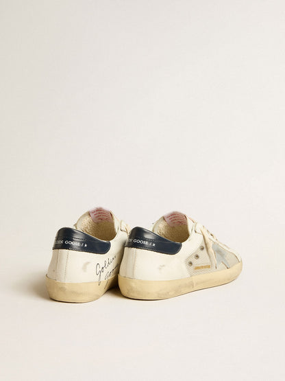 Super-Star LTD in mesh and leather with silver star and blue heel