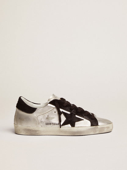 Silver leather with contrasting inserts