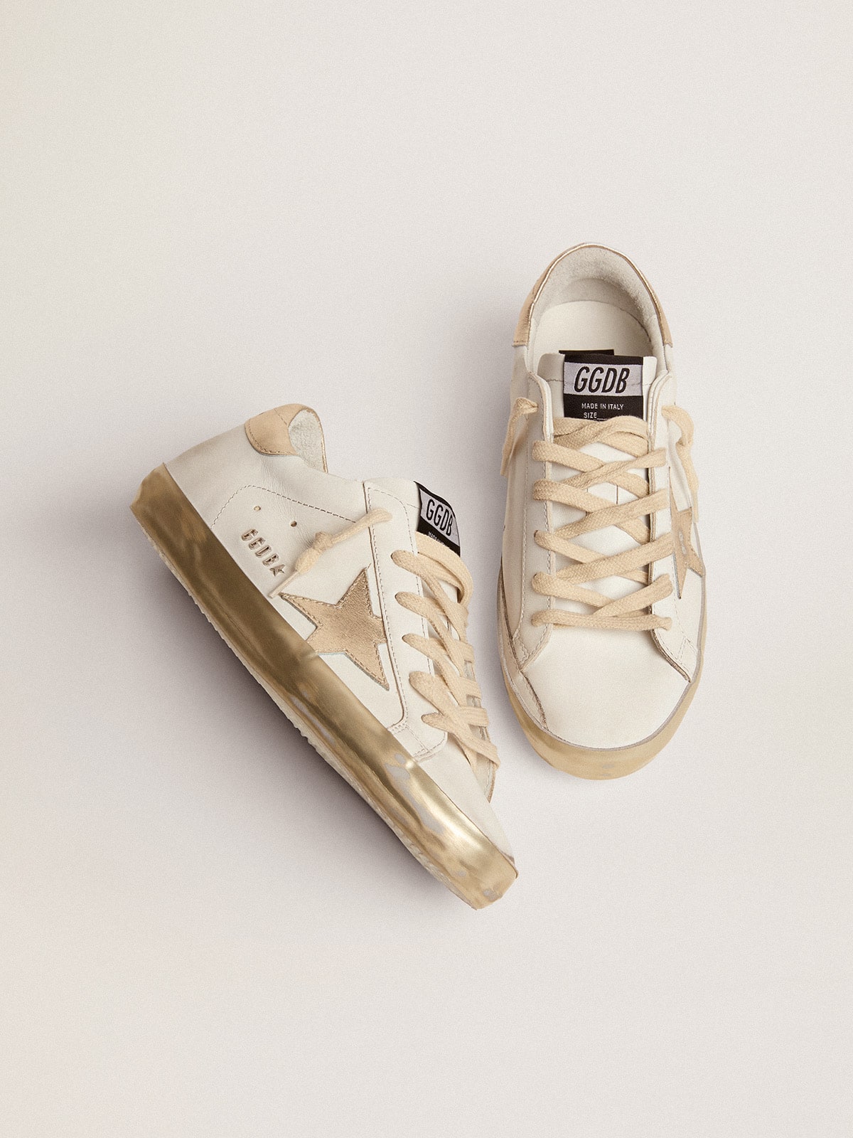 Super-Star with gold-sparkling foxing and metal rivet lettering