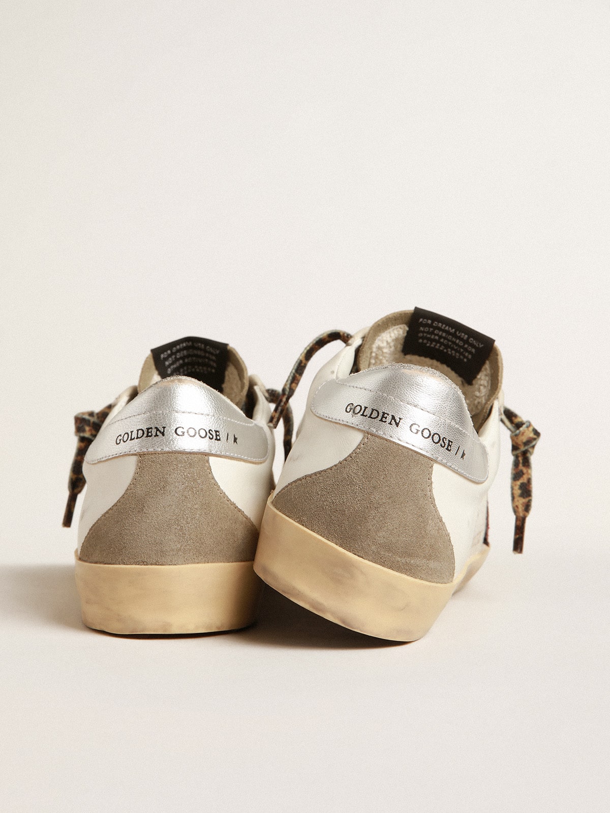 Super-Star with burgundy glitter star and silver heel
