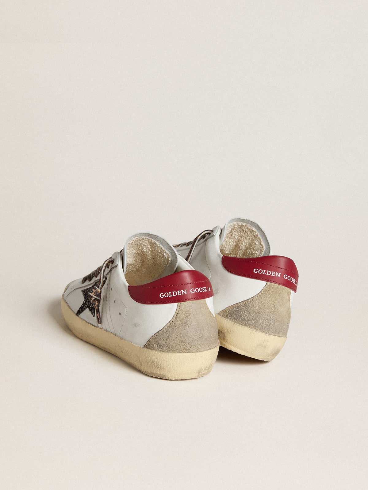 Super-Star in nappa with glitter star and red nappa leather heel
