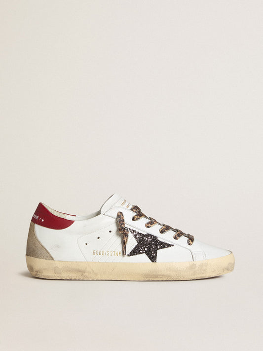 Super-Star in nappa with glitter star and red nappa leather heel