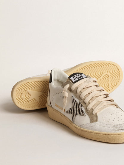 Zebra star and metallic leather insert