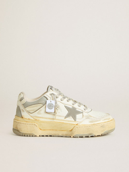 Forty2 in white leather with Swarovski crystal laces and star