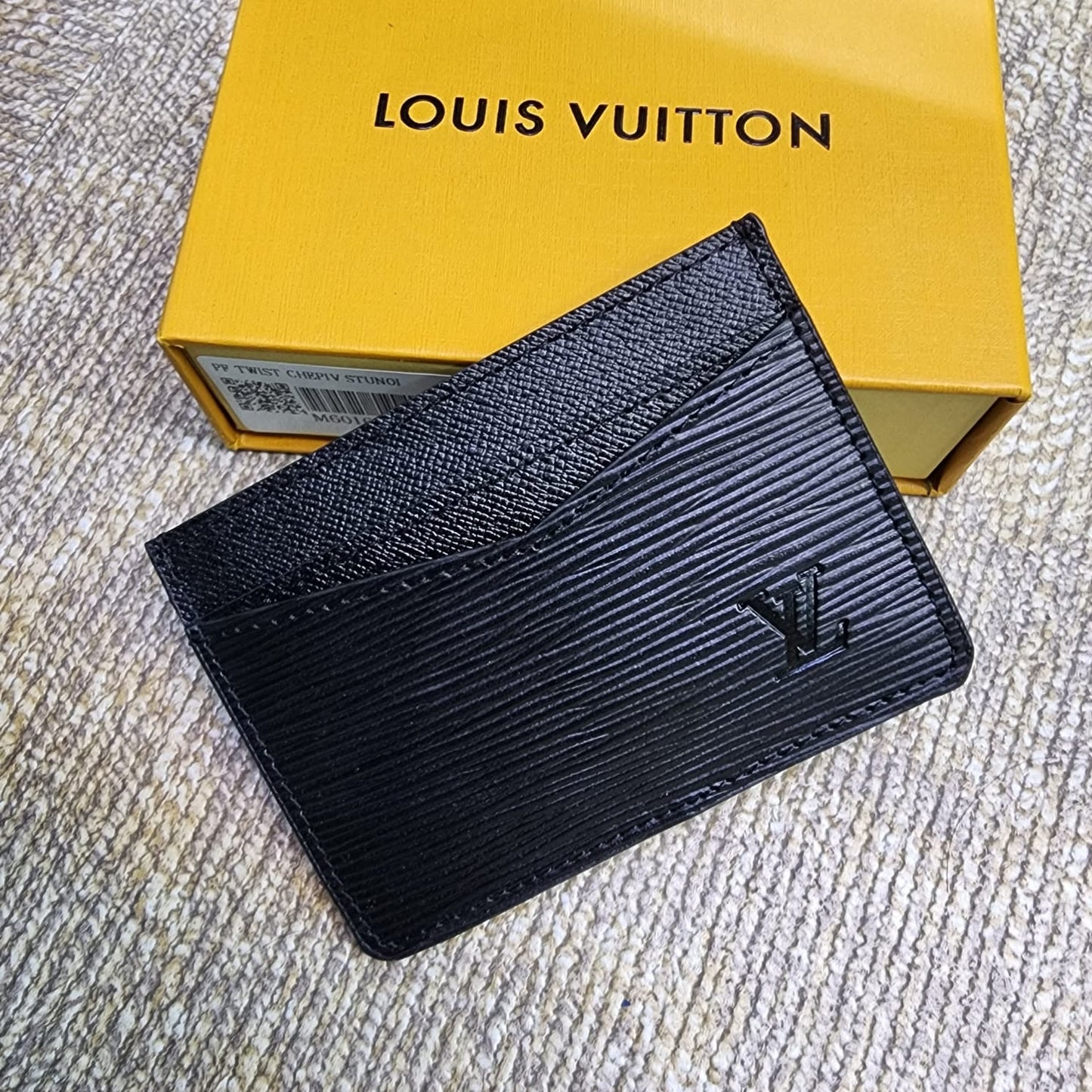 Neo black Epi leather credit card case