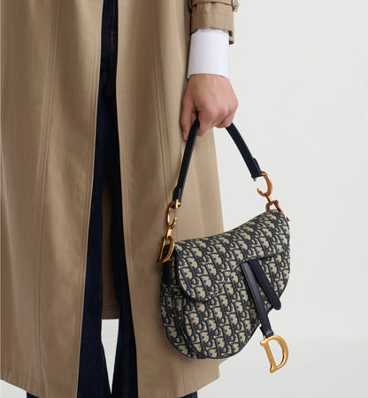 Saddle Bag Jacquard Dior Oblique Blue