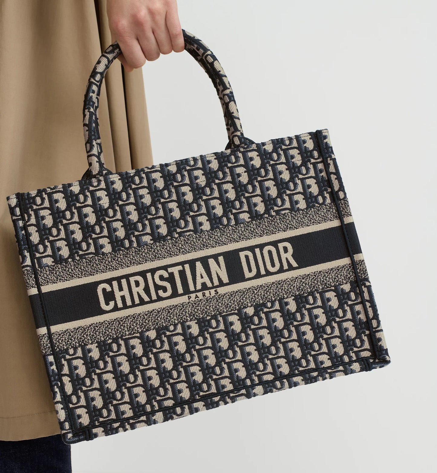 Dior Book Tote Oblique Ecru and Blue