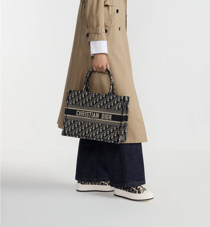 Dior Book Tote Oblique Ecru and Blue