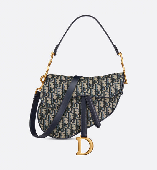 Saddle Bag Jacquard Dior Oblique Blue