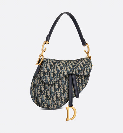 Saddle Bag Jacquard Dior Oblique Blue