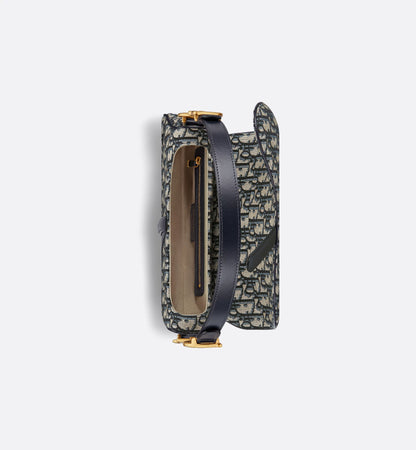 Saddle Bag Jacquard Dior Oblique Blue
