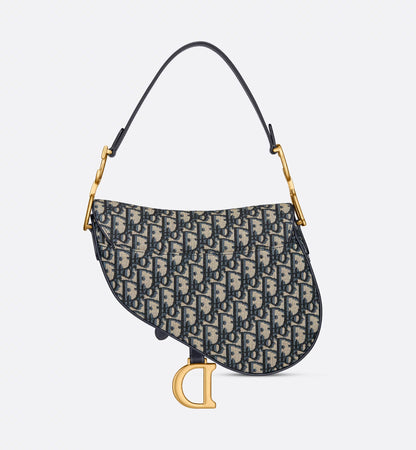 Saddle Bag Jacquard Dior Oblique Blue