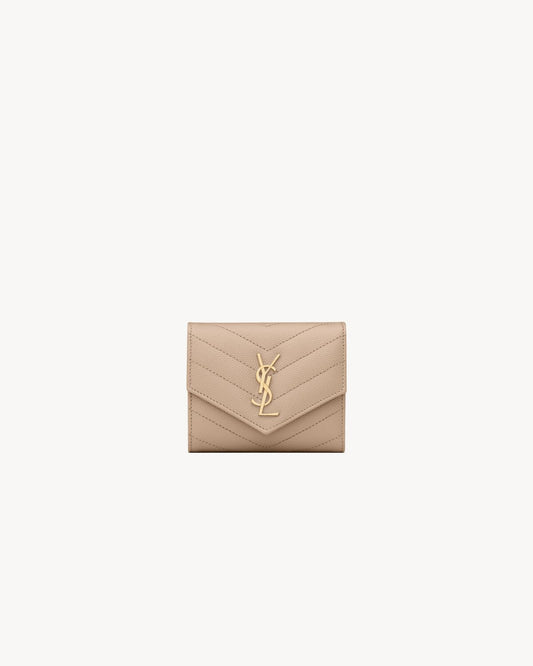 Cassandre Mehrfach-Faltgeldbörse in Matelassé Beige