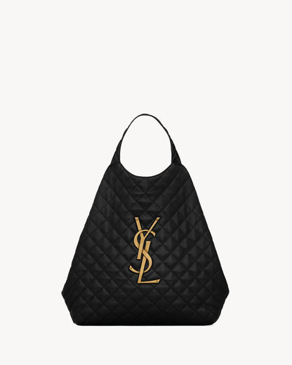 Maxi Shopping Bag Icare aus Nappaleder in Schwarz