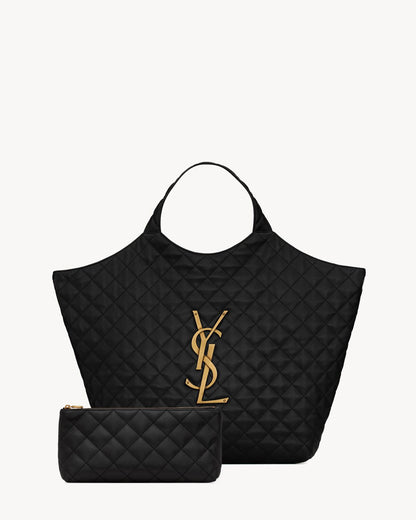 Maxi Shopping Bag Icare aus Nappaleder in Schwarz