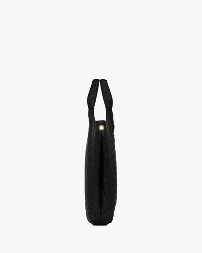 Maxi Shopping Bag Icare aus Nappaleder in Schwarz
