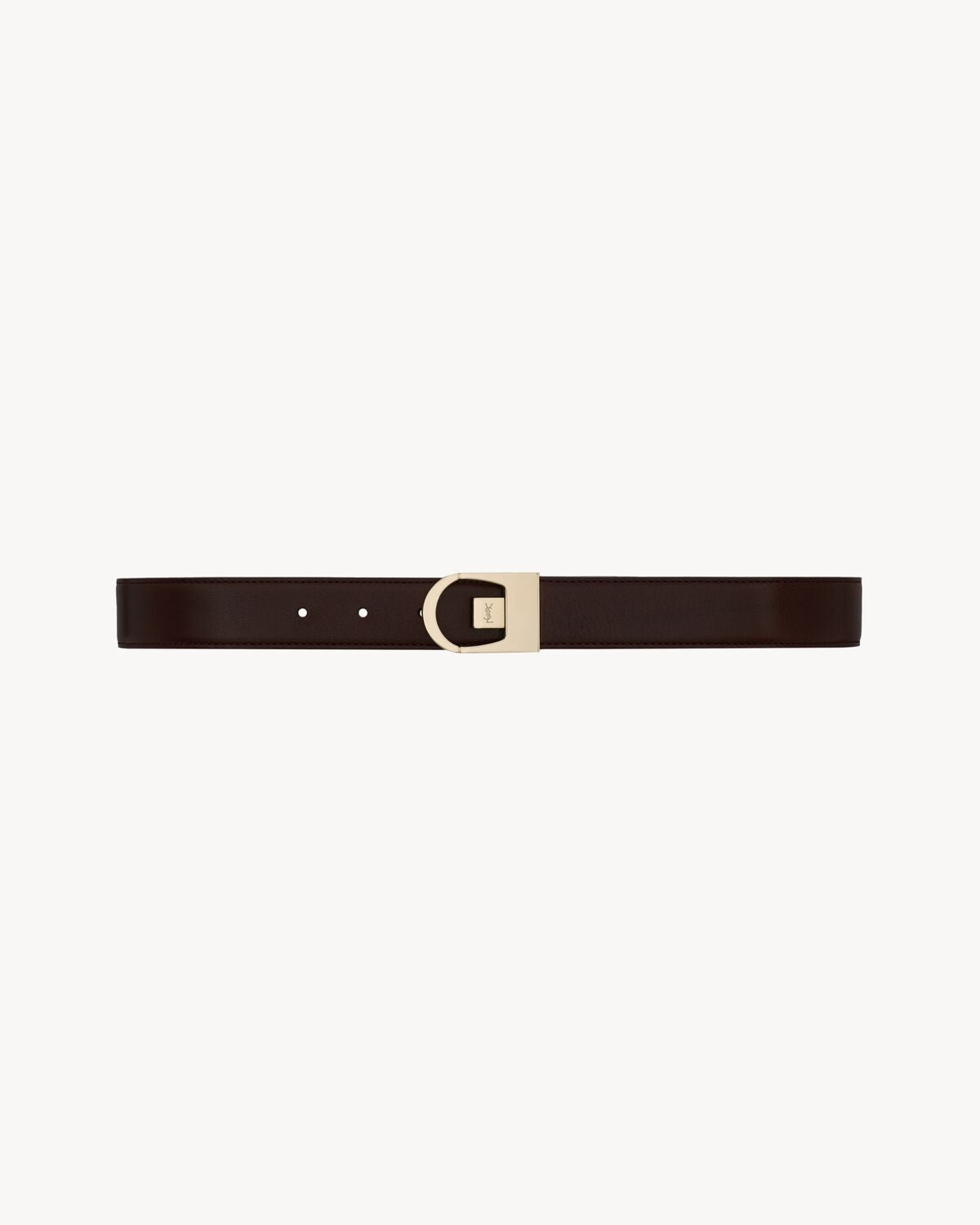 Reversible belt made of smooth leather in black/wine red