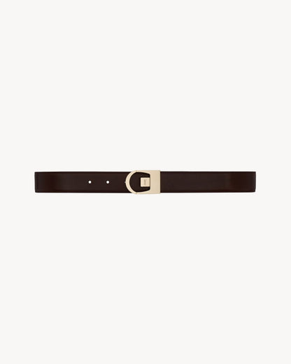 Reversible belt made of smooth leather in black/wine red