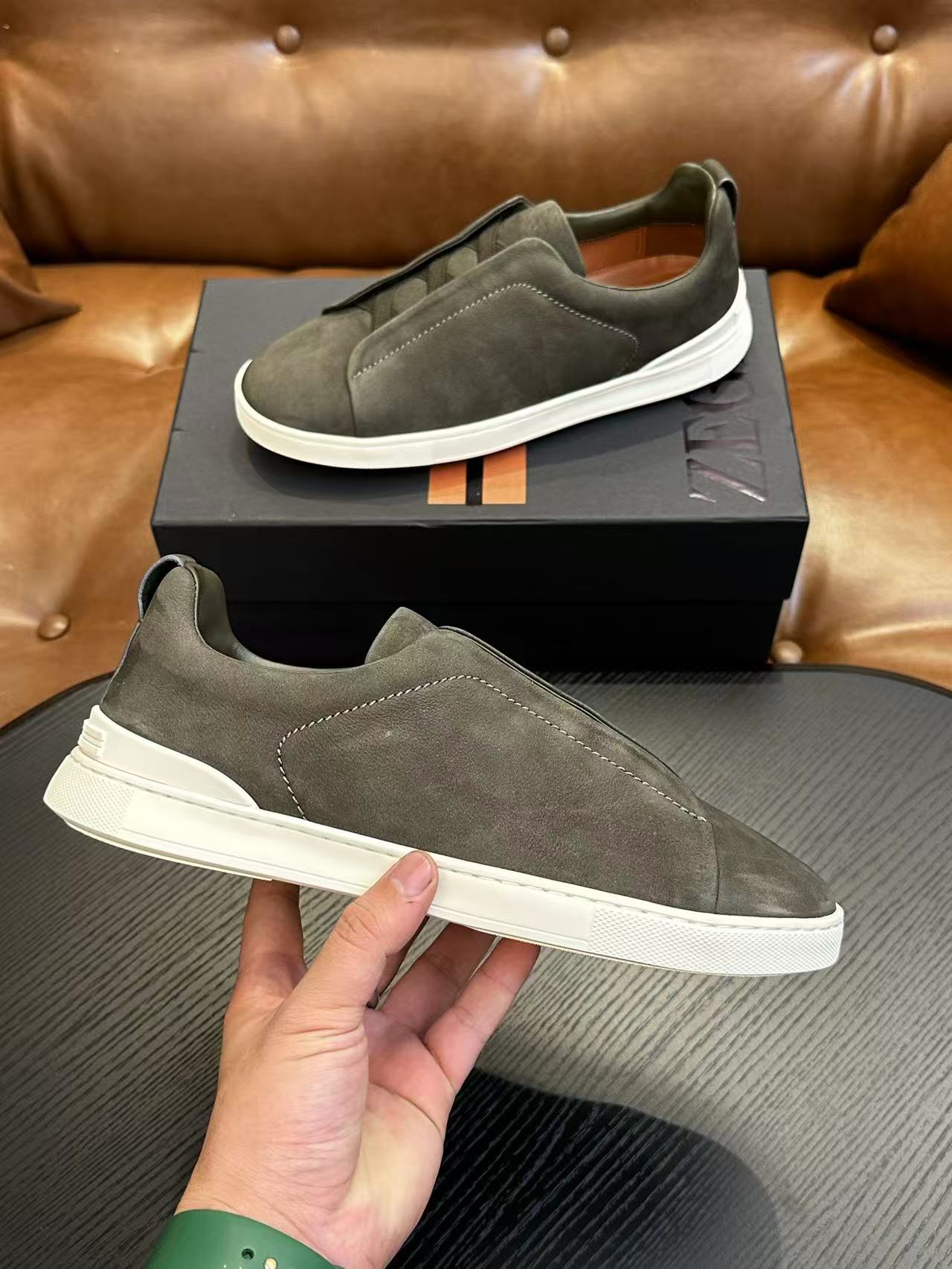 Military Green Triple Stitch SECONDSKIN Sneakers