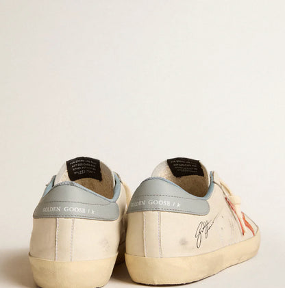 Super-Star with crocodile print on the star and heel detail in silver-azure