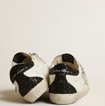 Super-Star with gold star and black glitter on the heel