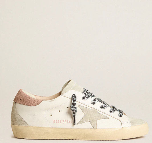 Super-Star with ice-grey star and pink heel with lizard embossing