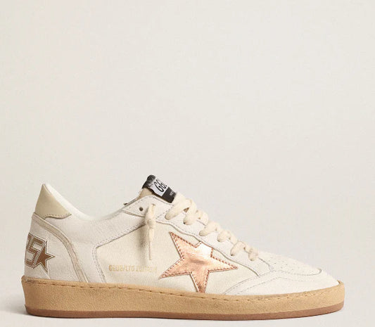 Canvas und Nappa mit bronzefarbenem Metallic-Leder-Stern
